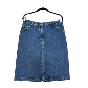 Bill Blass Womens Vintage Denim Skirt Size 10 Knee Length A Line Jean Skirt 90s